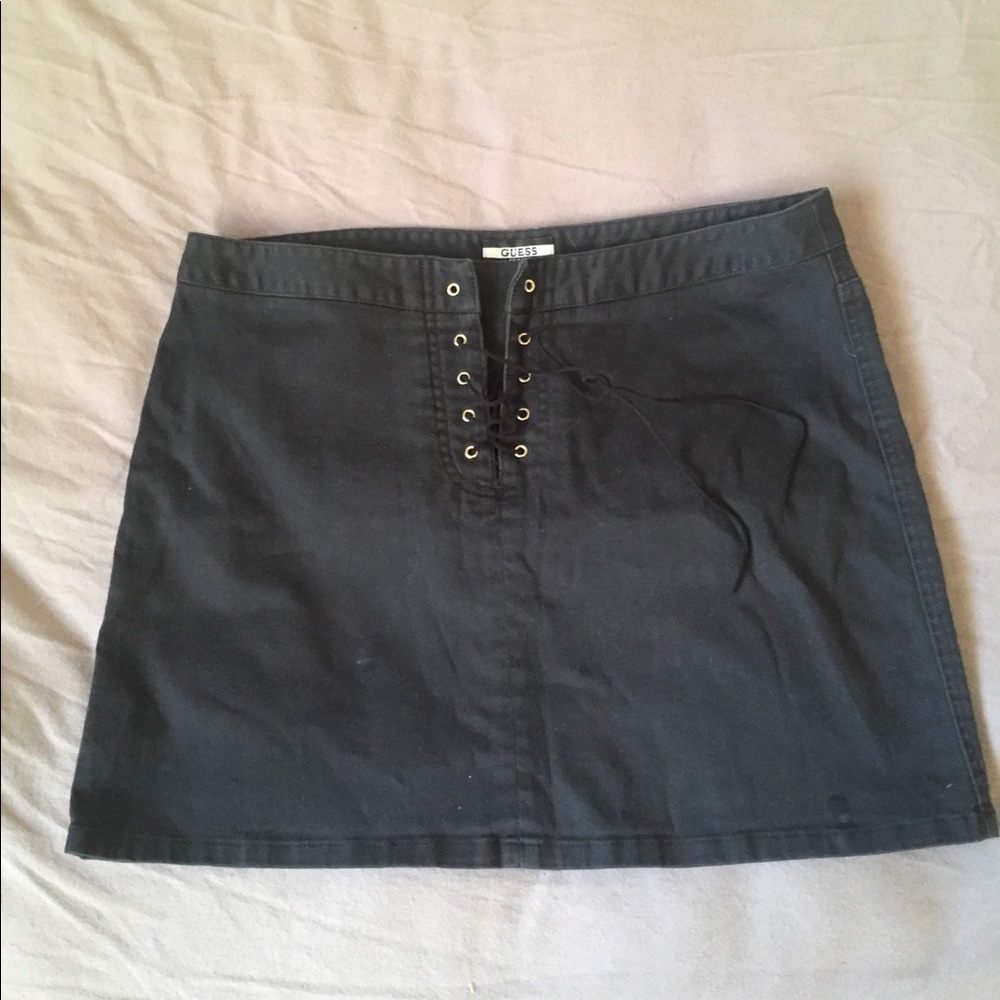 3/$15 [Guess] Lace-Up Black Jean Skirt Size 29